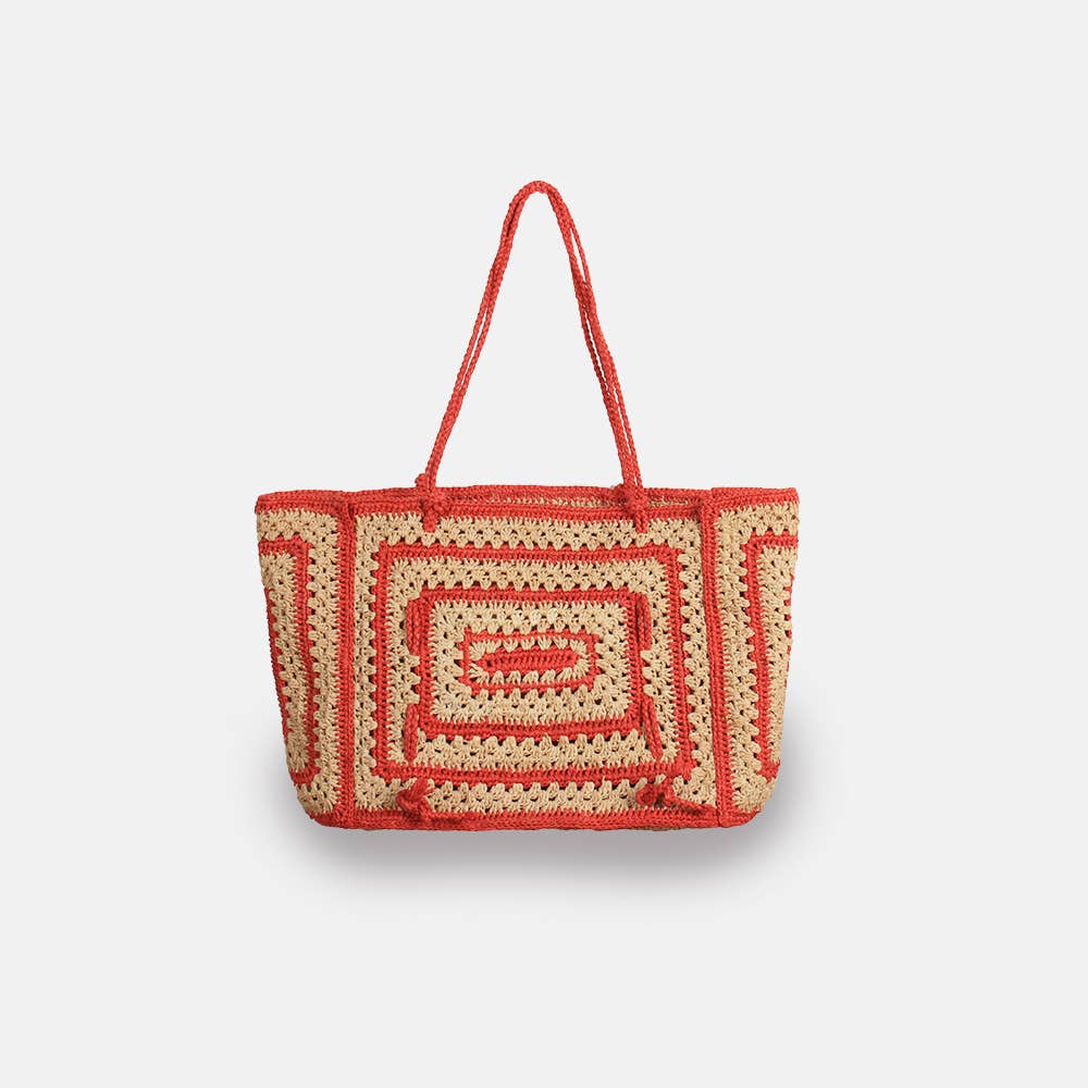 Coco SS23 - Sac fourre-tout en raphia bicolore - Sans-Arcidet