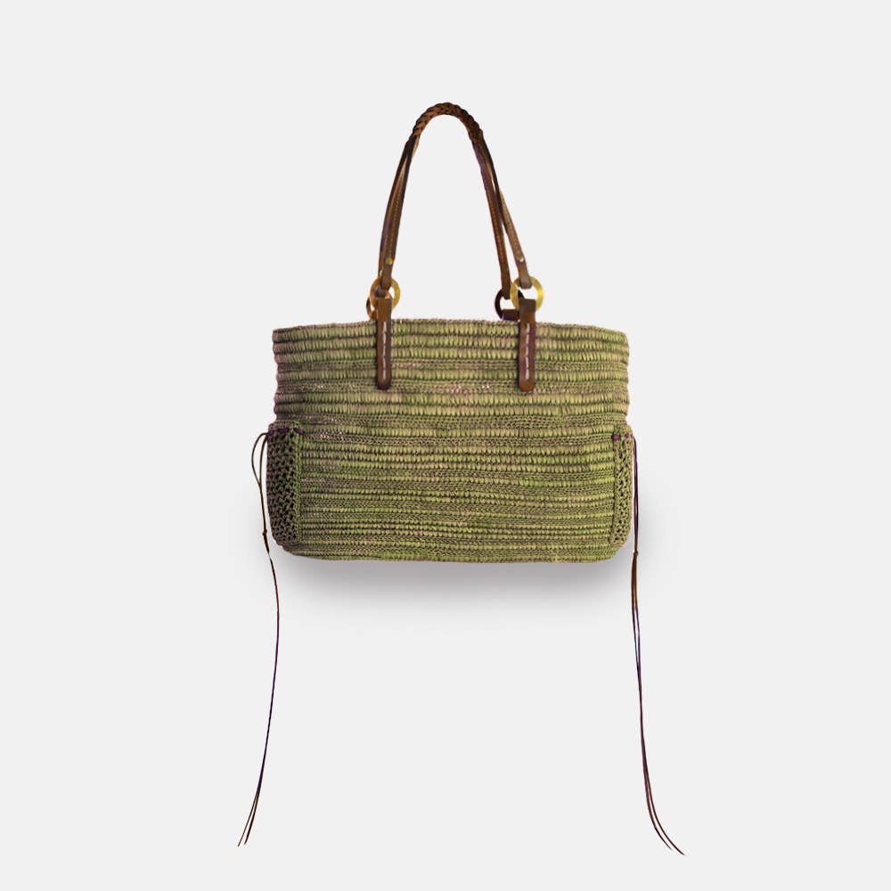 Boris SS23- Sac en raphia à poignée tressée - Sans-Arcidet