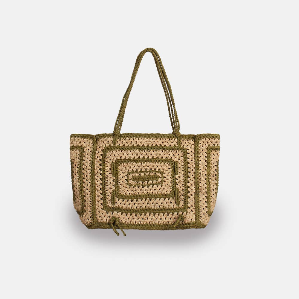 Coco SS23 - Sac fourre-tout en raphia bicolore - Sans-Arcidet