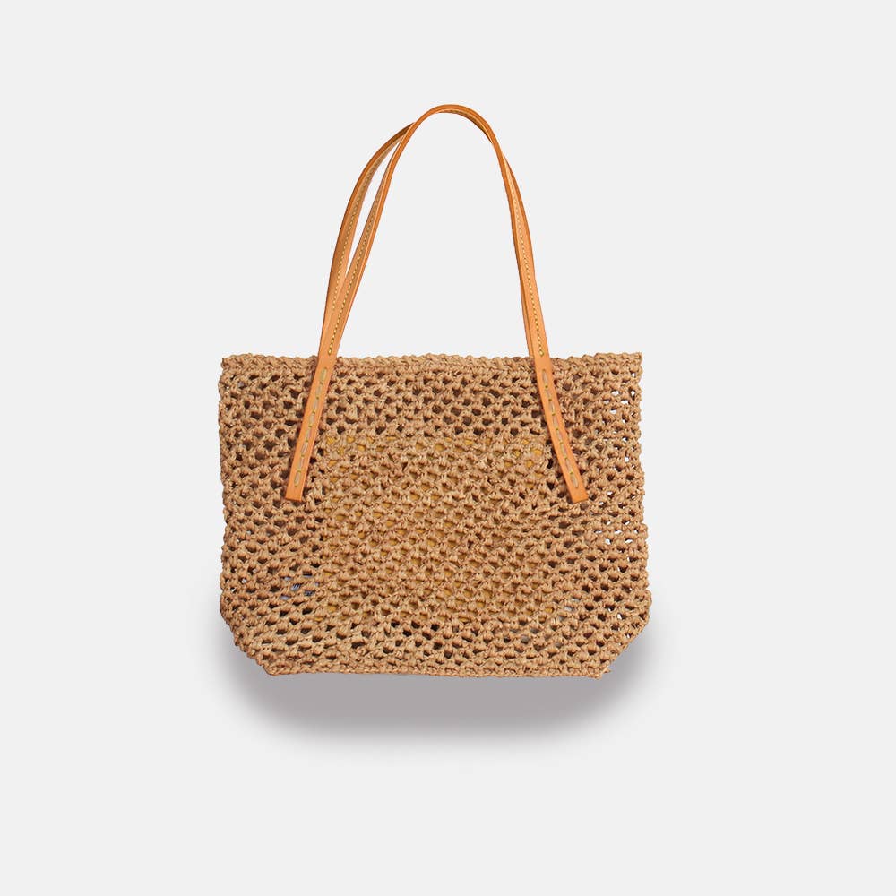 Beby Lacy SS23 - Panier classique en raphia ajouré - Sans-Arcidet