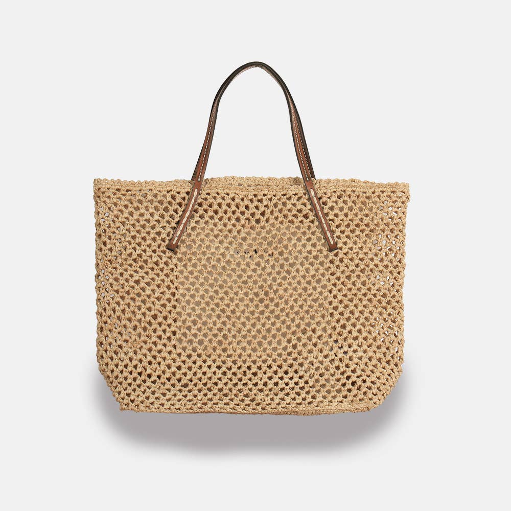Beby Lacy SS23 - Panier classique en raphia ajouré - Sans-Arcidet